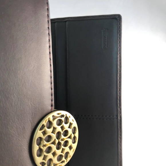 Coach Trifold Wallet w/ Gold Coach Monogram(USED) - Picture 5 of 7